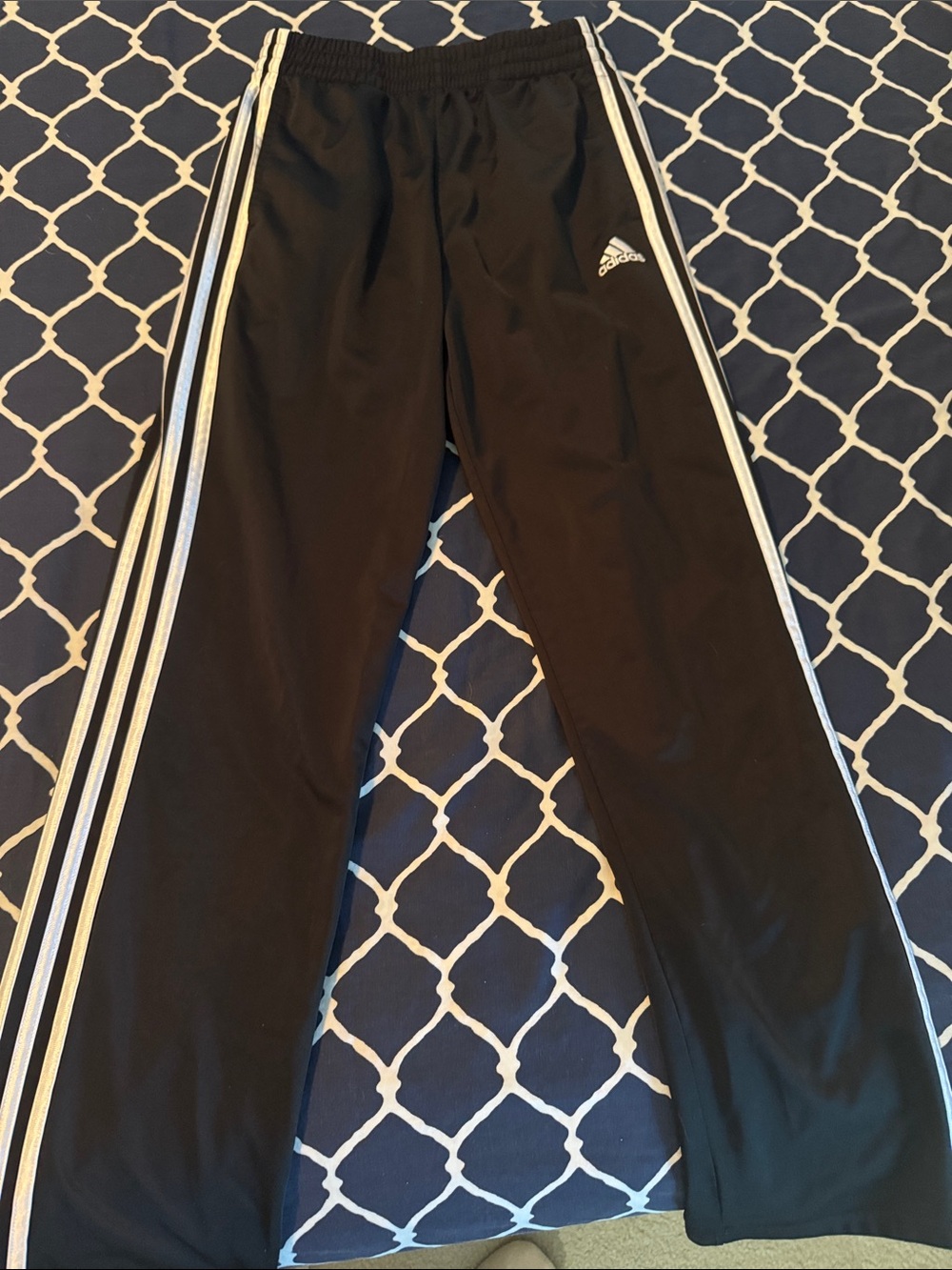 adidas Black Sweatpants with White Side Stripes